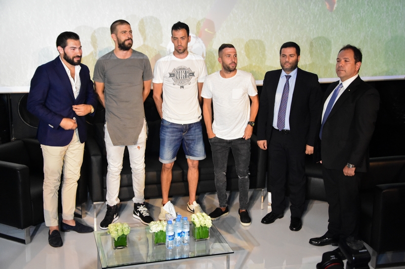 Gerard Pique,Sergio Busquets & Jordi Alba at CCBe